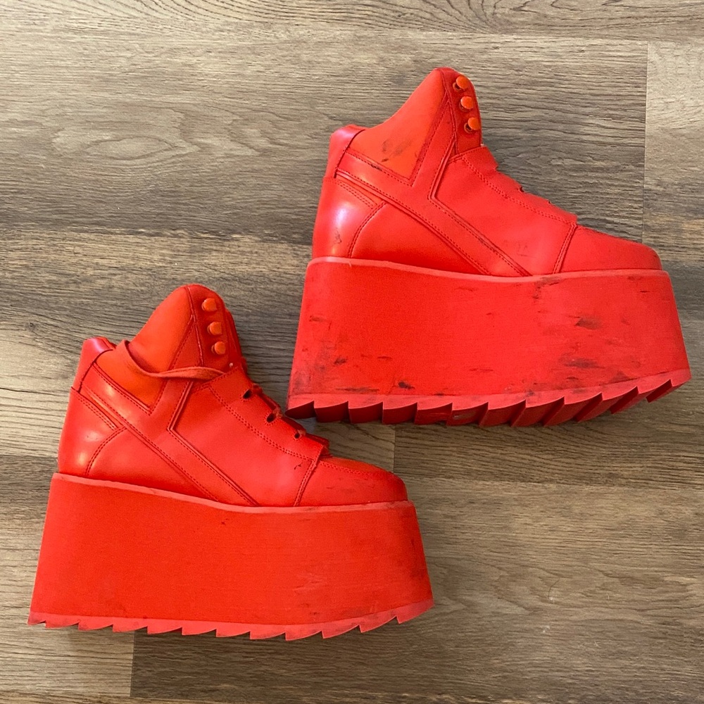 Ginger Spice Girls Union YRU Red Platform Rave Sneakers/Boots